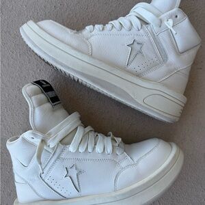 White/Off White High-Top TURBOWPN Converse x Rick Owens Drkshdw